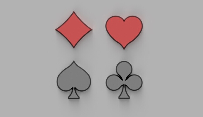 Cards symbols magnets | 3d print model