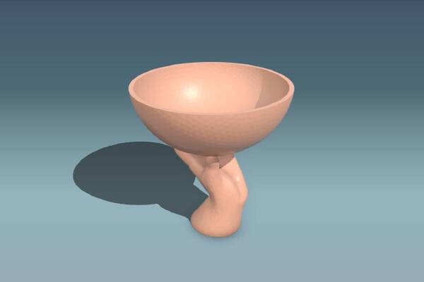 Hand holding planter bowl | 3d print model