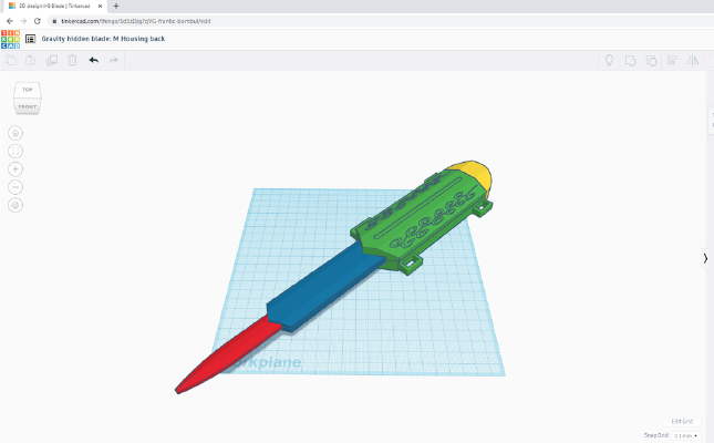 Gravity Hidden blade | 3d print model