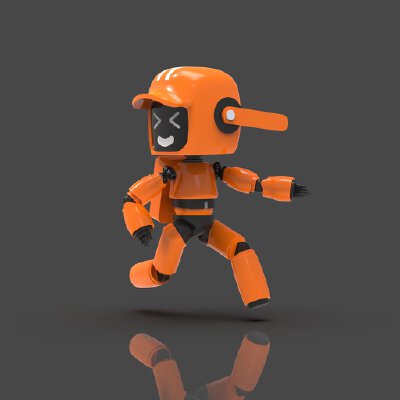 LD&R orange robot V2 | Semi pose-able | 3d print model