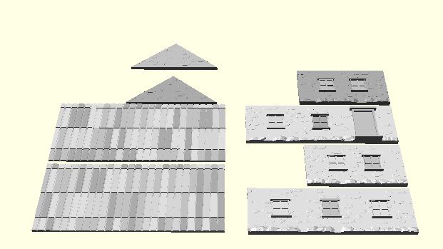 Parametric Miniature Game Stone House | 3d print model