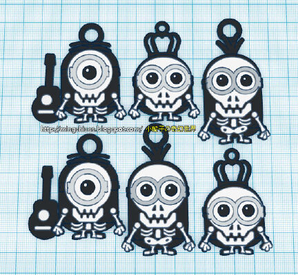 Minions Keychain _ Magnets - Skull _ Skeleton Version | 3d print model