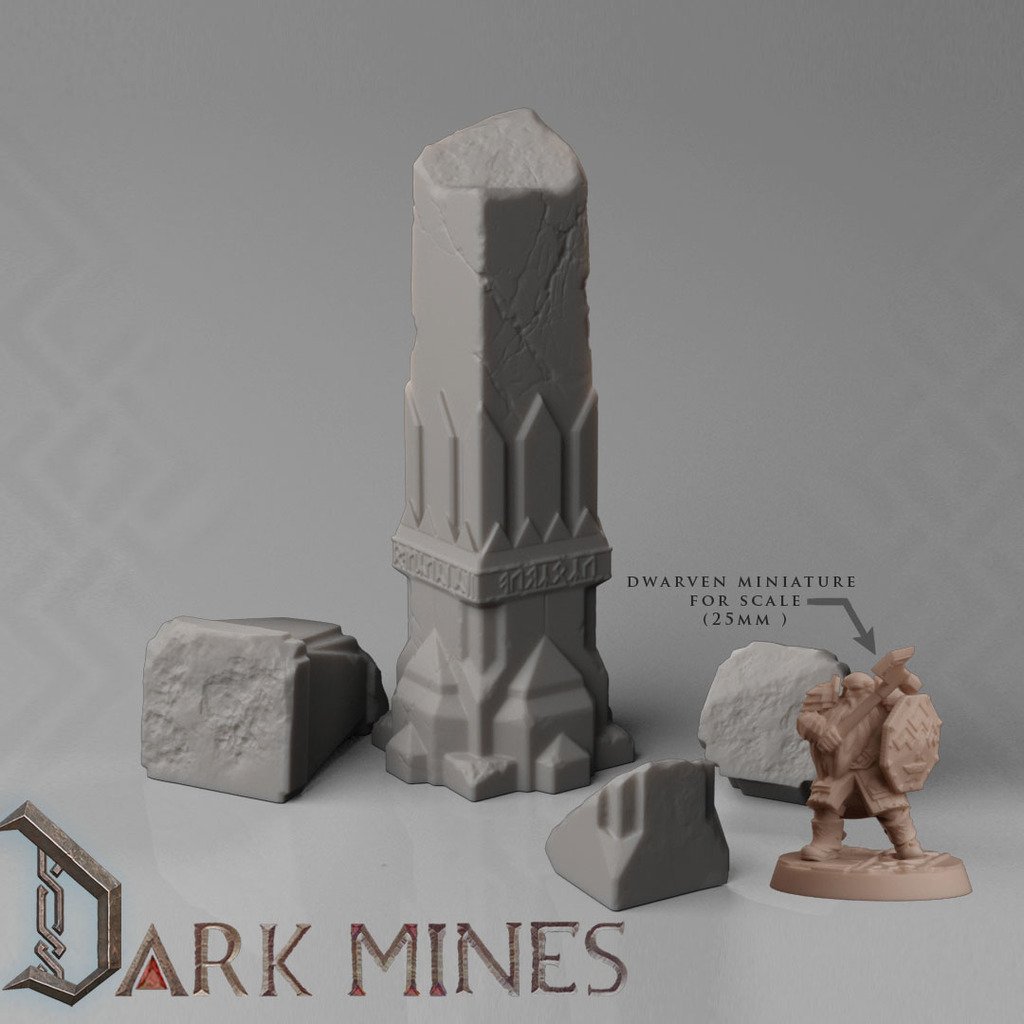 Dwarven destroyed column scenery