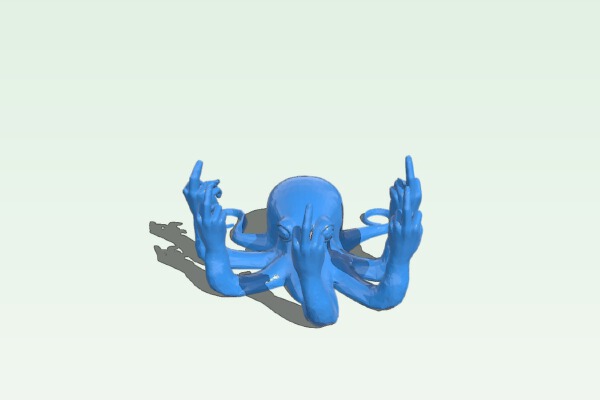 Fucktopus - Removed Text (Flat Bottom, Smoothed Version) | 3d print model