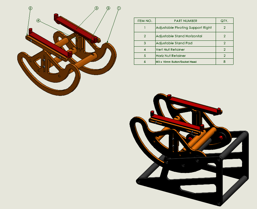 Adjustable Rocker Launch Stand