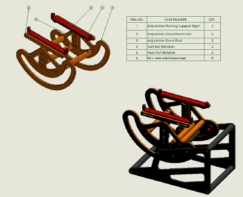 Adjustable Rocker Launch Stand | 3d print model