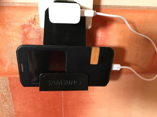 Phone charger holder for wall mounted socket | 3d print model