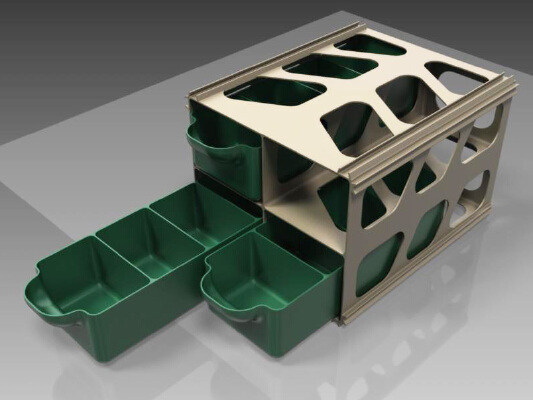 Economical modular drawer cabinet | 3d print model