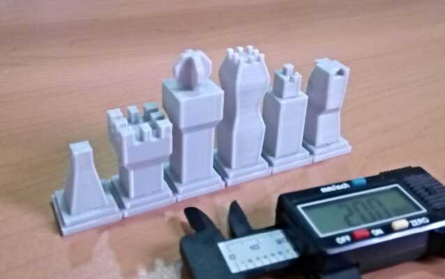 Modern Art Chess Set (Squared Minimalist, Low Poly) | 3d print model
