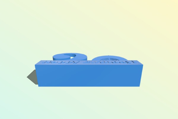 Happy 30th Birthday Sculpture with gyroscope | 3d print model