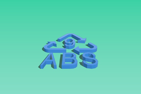 ABS Recycling Symbol for OpenSCAD | 3d print model