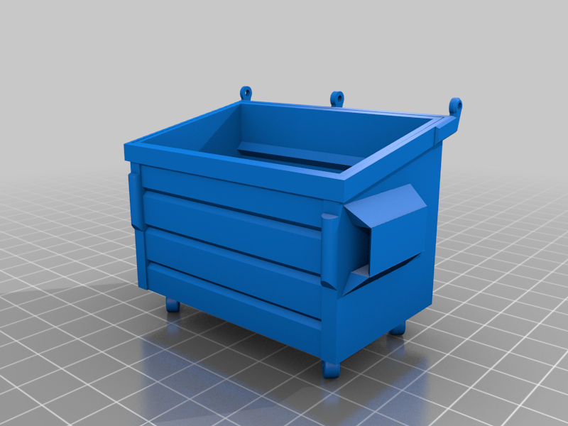 Dumpster with Filament Hinge