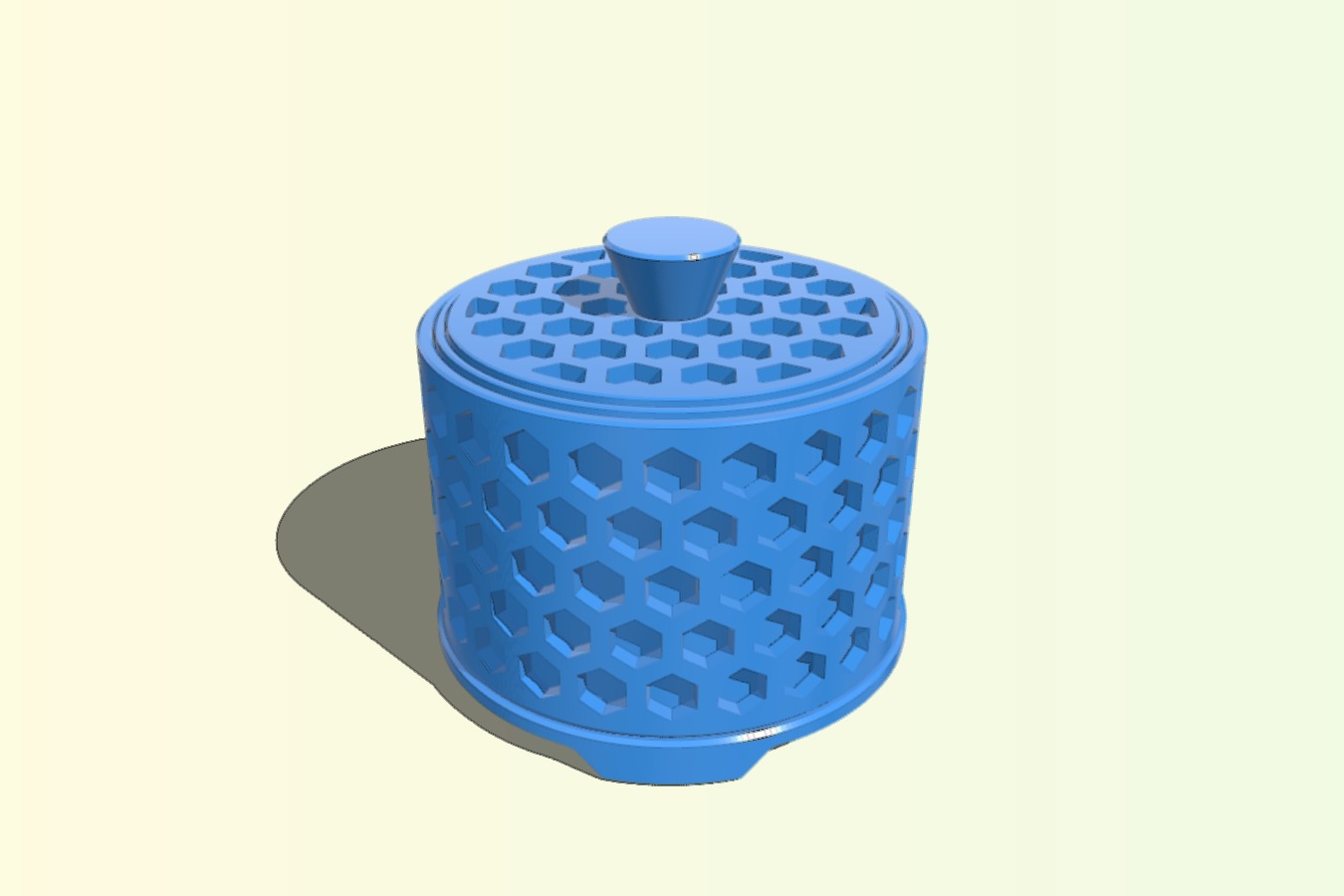 Round hexagon box