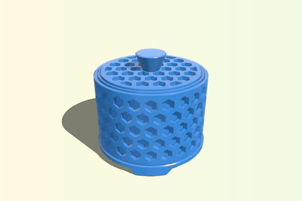 Round hexagon box | 3d print model