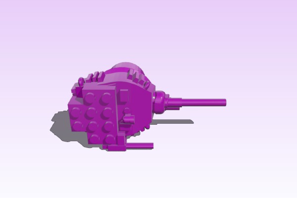 lego tank m5a1 stuart turrent | 3d print model