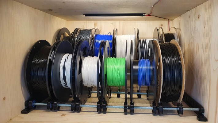 multi spool holder for enclosure with filament outlet | 3d print model