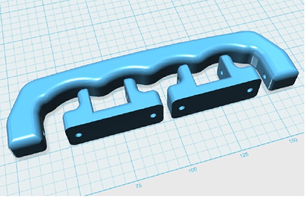 Handle and hoocks for briefcase or wooden box . | 3d print model