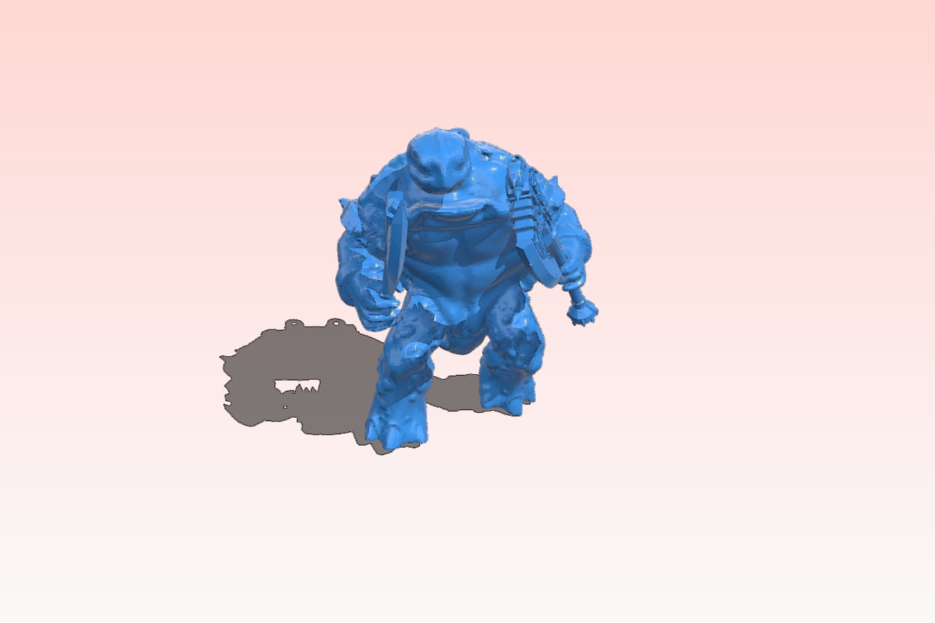 Tortle Fighter Barbarian (with weapon hooks)