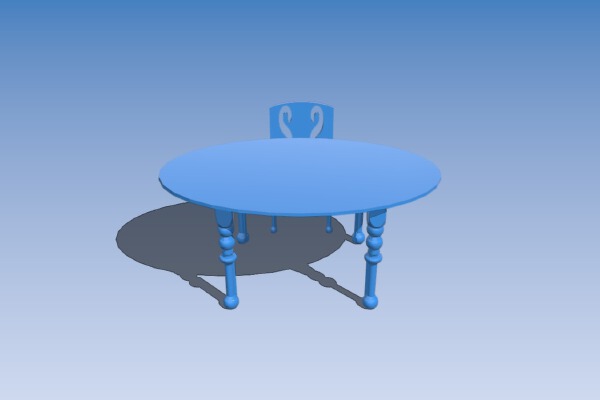Table and chair | 3d print model