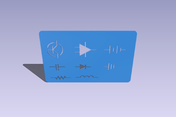 electronic symbol stencil | 3d print model