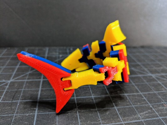 Articulated Shark _ Two Color Print _ Dual Extrusion | 3d print model