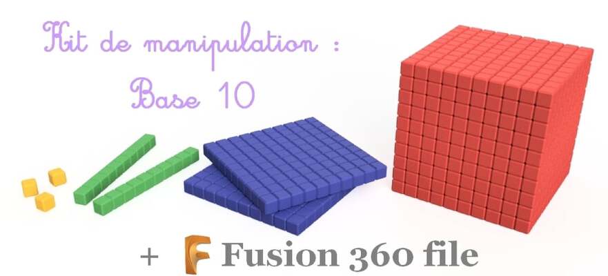 Set Mathématiques - Base 10 - Kit de manipulation | 3d print model