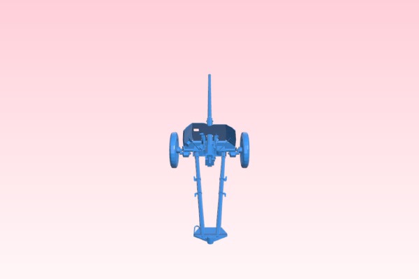 folded cannon - ww2 - artillery | 3d print model