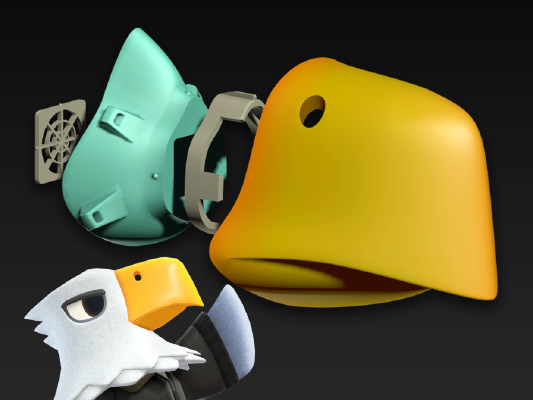 COVID-19 Mask Cap, Animal Crossing Apollo Edition | 3d print model
