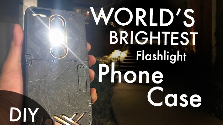 World's Brightest Flashlight Phone Case (DIY) With Additional Power bank Feature | 3d print model