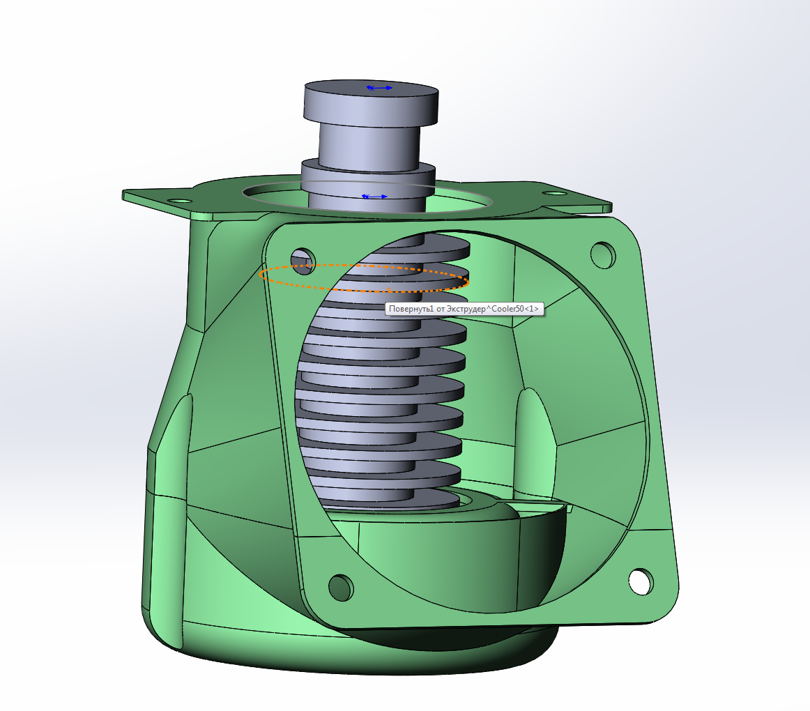 Hot end fan duct + model circular blower (40mm and 50mm fan versions)