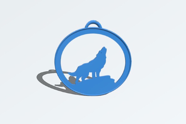 Wolf with larger keyring | 3d print model