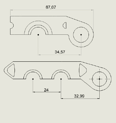 E3D V6 Inductive Autolevel Probe Mount | 3d print model
