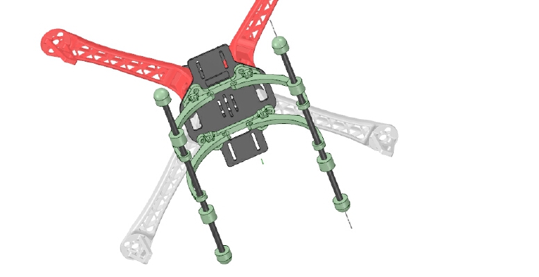 Shock-absorbing F450 landing gear | 3d print model