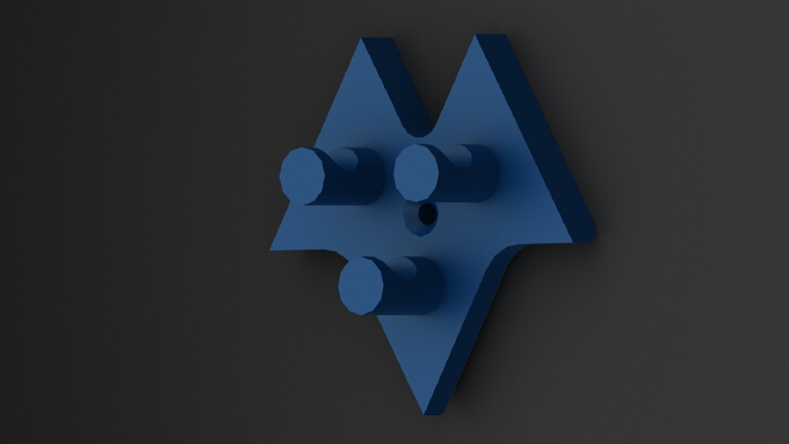 Stylishly Simple Triple Keyring,Tool and Small Thing Wall Hook | 3d print model