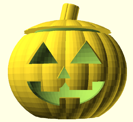 Customizable Jack O' Lantern with Removable Lid | 3d print model