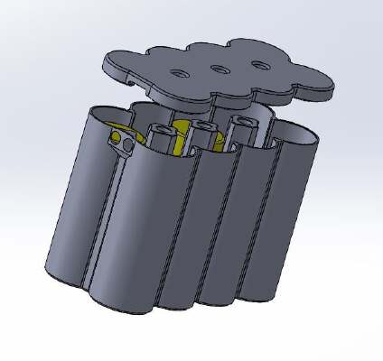 12V Motorcycle starter battery, 8 Lithium 26650 cell, 4s2p hard case | 3d print model