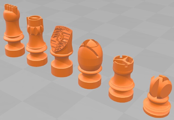 German car chess pieces | 3d print model