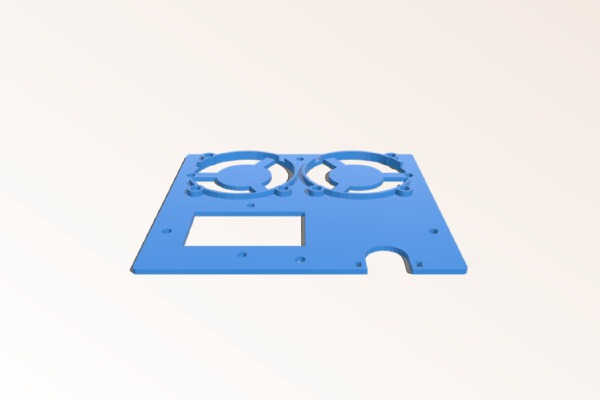 Replacement Backplate for Wanhao Duplicator i3 with dual 50mm fans | 3d print model