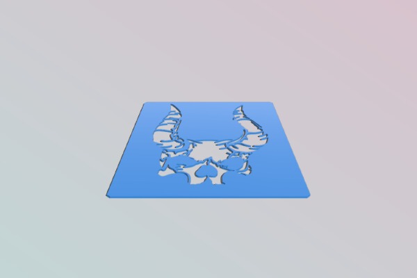 Demon Skull Stencil | 3d print model