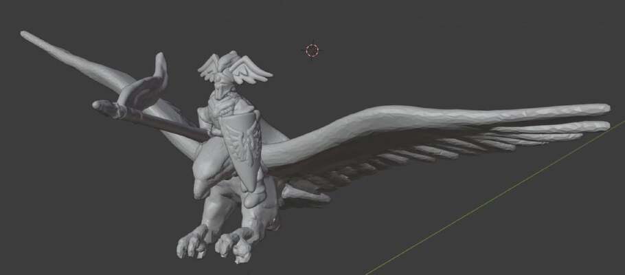 Warmaster High Elf Hero on Giant Eagle | 3d print model