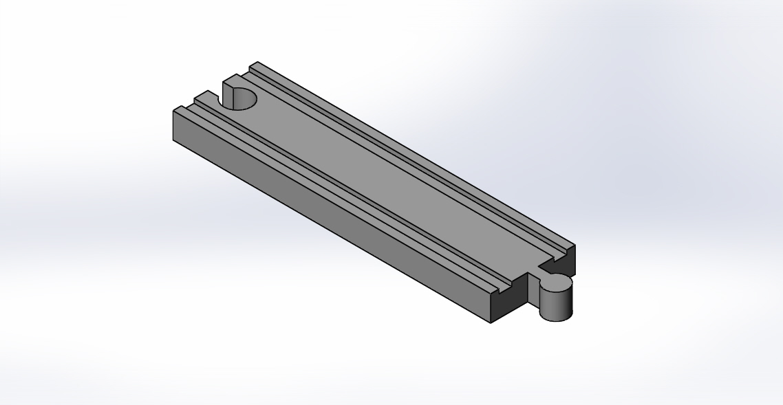 Wood Train track straight piece
