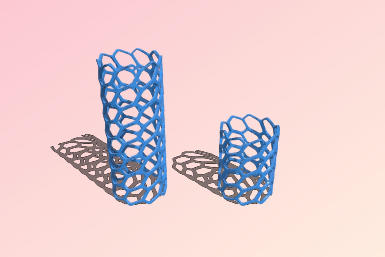 Planar and cilindrical mesh 3d pattern