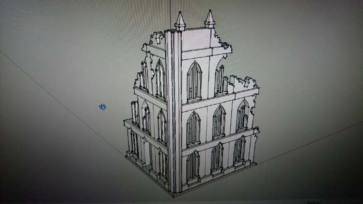 Gothic Building Scenery 40k Titan Knight | 3d print model