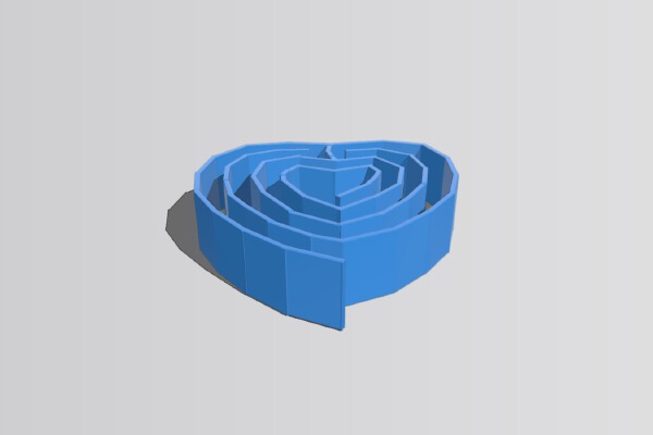heart labyrinth, labyrinthine small (place)mat | 3d print model