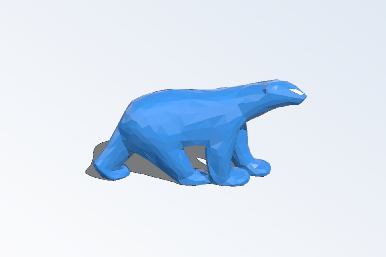 Low Poly Pompon White Bear