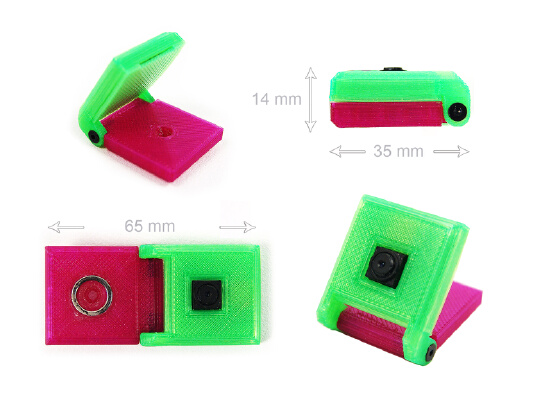 PiKam - Flat Camera Case for Raspberry Pi with Magnetic Holder | 3d print model