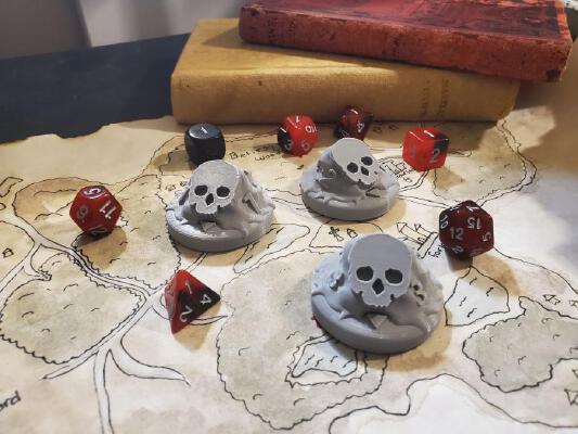 D&D Enemy Tokens (With numbers and direction indicator) | 3d print model