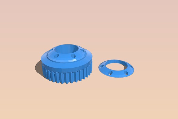 Abec 11 Flywheel 36t 5mm HTD pulley uses 9mm belt for Electric Skateboard | 3d print model
