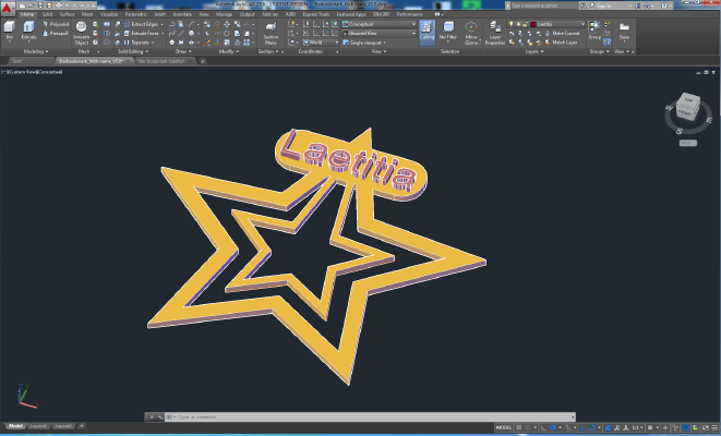 Star bookmark with name. | 3d print model