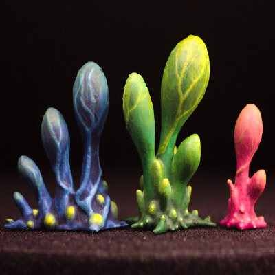 Tabletop plant: "Blob Crowd Plant - 3 Minis Set" (Alien Vegetation 16) | 3d print model